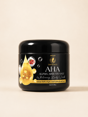 Dandouce Gommage Corporel Éclaircissant AHA & Alpha-Arbutin Salt - Exfoliant Anti-Taches au Sel - 500g