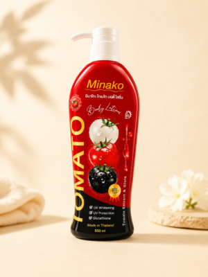 Minako – Lotion Corporelle Éclaircissante à l'Extrait de Tomate & Glutathion (SPF 50 PA+++) – 500 ml