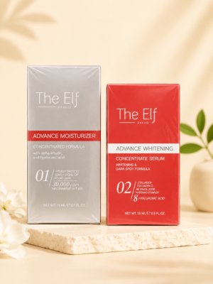The Elf Beauty – Kit Duo Sérums Visage Advance : Hydratation Anti-Âge (01) & Éclat Anti-Taches (02) – 2x15ml